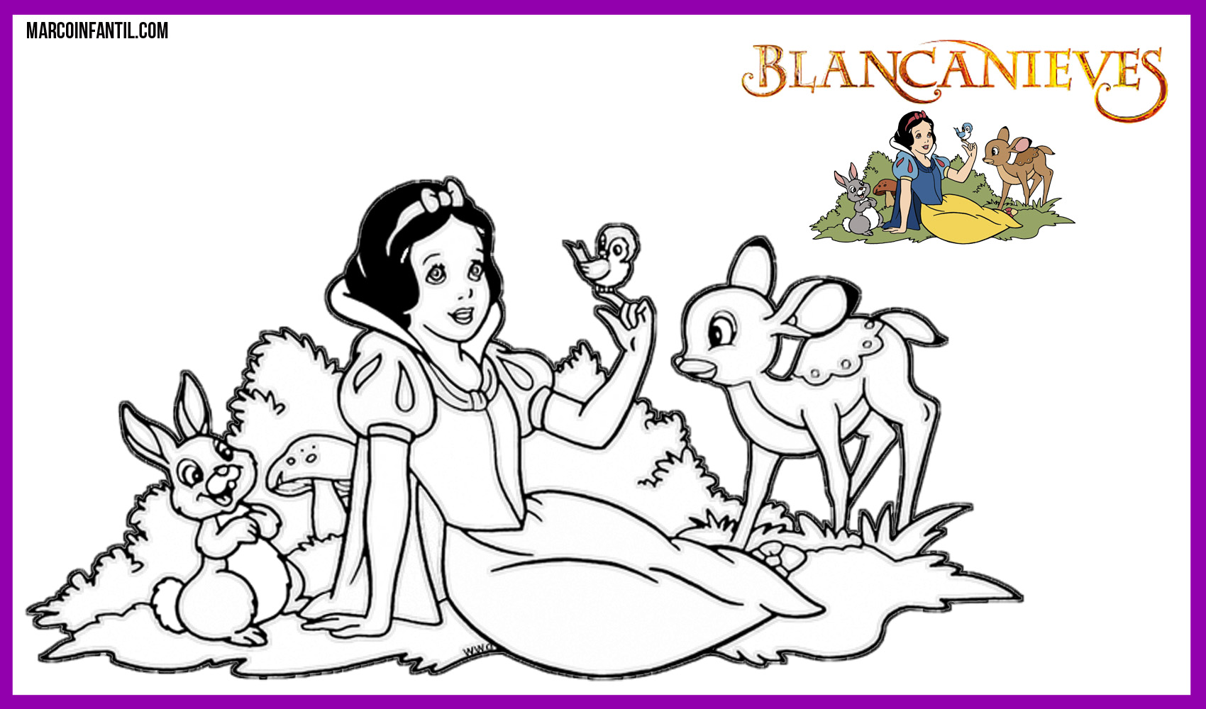 Blancanieves Dibujos para colorear